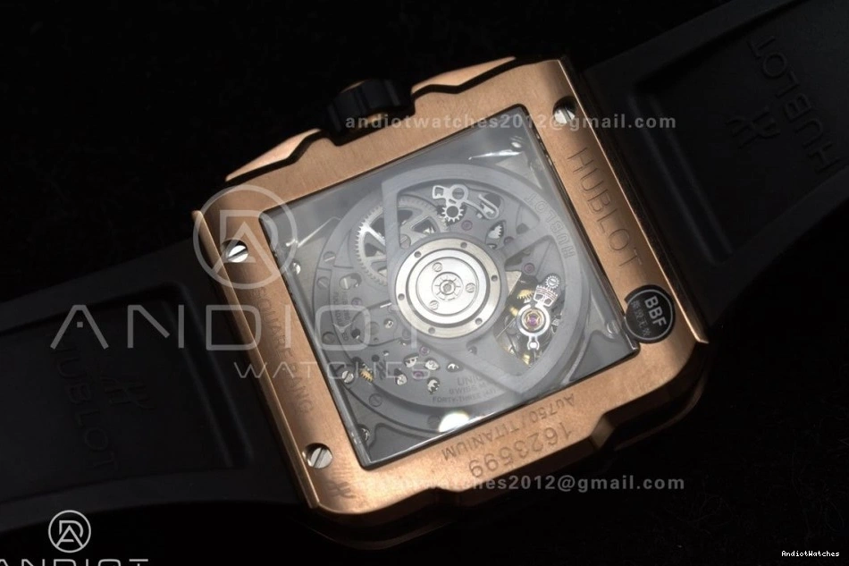 Edition 42mm Strap 1116 Square Bang Bezel RG 1:1 Rubber Black Best Dial A Skeleton on Unico Affordable Ceramic BBF 1022